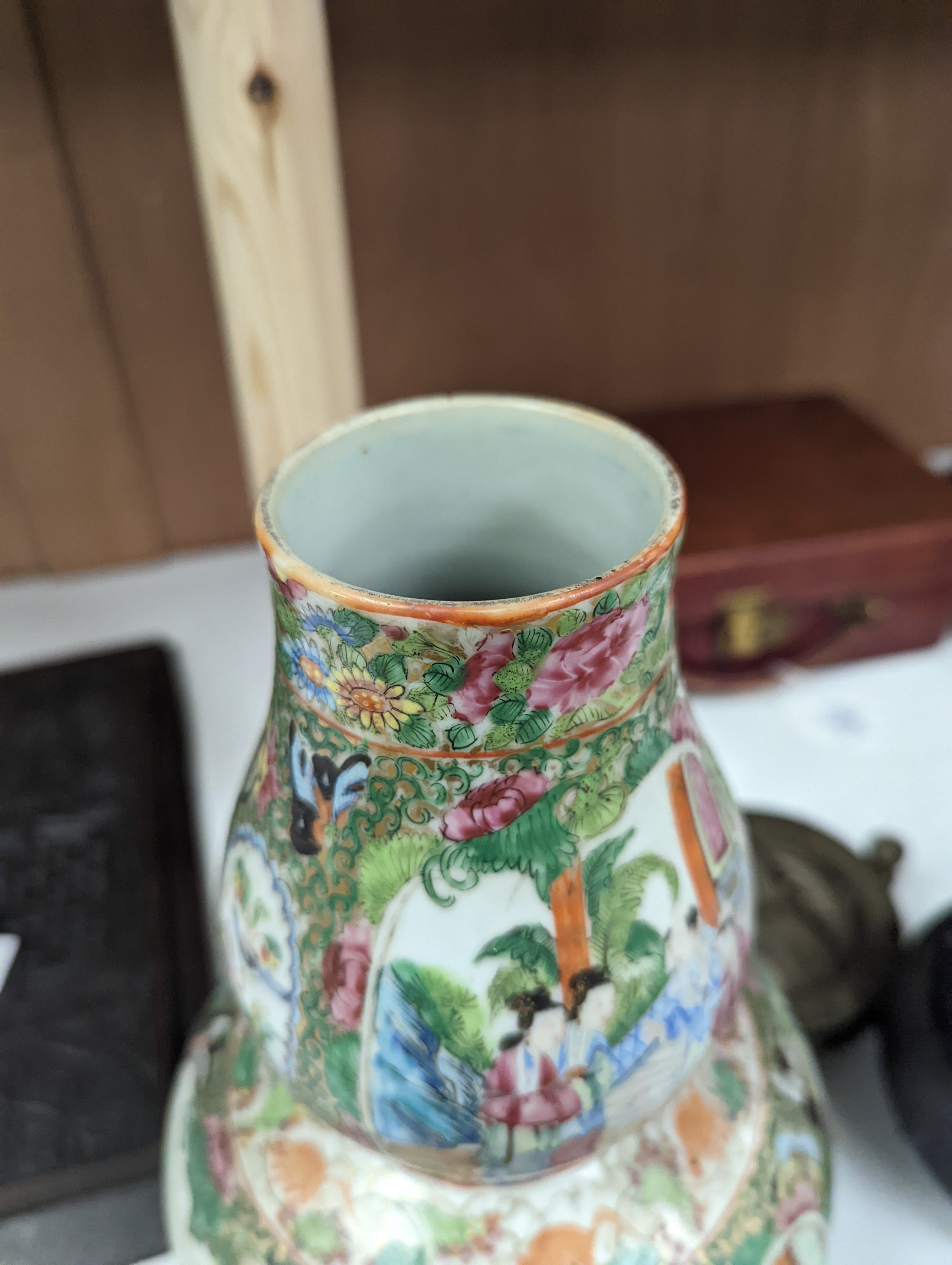A 19th century Chinese famille rose double gourd vase - 31cm high